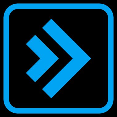 Üst karakter doğru vektör simgesi bir çerçeve içinde