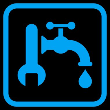 Sıhhi tesisat vektör simgesi bir çerçeve içinde