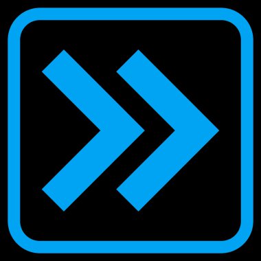 Üst karakter doğru vektör simgesi bir çerçeve içinde