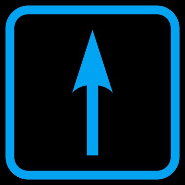 Vektör simgesi bir çerçeve içinde yukarı ok keskin