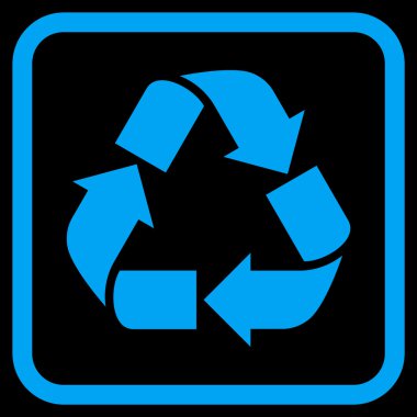 Geri dönüşüm vektör simgesi bir çerçeve içinde