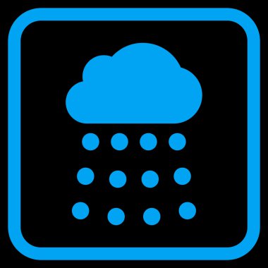 Yağmur bulutu vektör simgesi bir çerçeve içinde