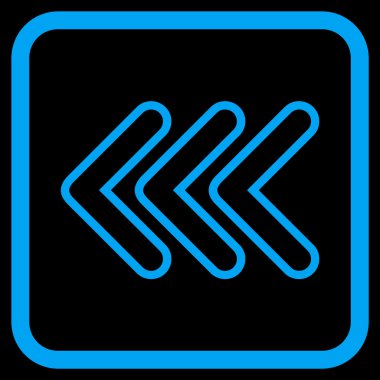 İşaretçi sol vektör simgesi bir çerçeve içinde üçlü