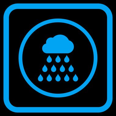 Yağmur bulutu vektör simgesi bir çerçeve içinde