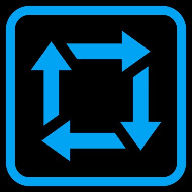 Geri dönüşüm vektör simgesi bir çerçeve içinde