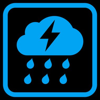 Fırtına vektör simgesi bir çerçeve içinde