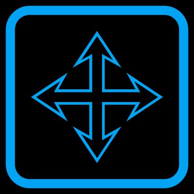 Genişletin okları vektör simgesi bir çerçeve içinde