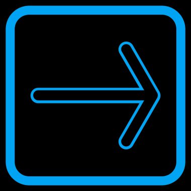 Ok sağ vektör simgesi bir çerçeve içinde