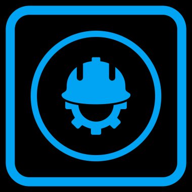 Geliştirme kask vektör simgesi bir çerçeve içinde