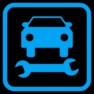 Araba tamir vektör simgesi bir çerçeve içinde