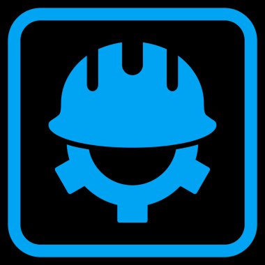 Geliştirme kask vektör simgesi bir çerçeve içinde