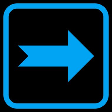 Ok sağ vektör simgesi bir çerçeve içinde