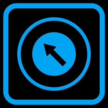 Yukarı Sağdan sola yuvarlak ok vektör simgesi bir çerçeve içinde