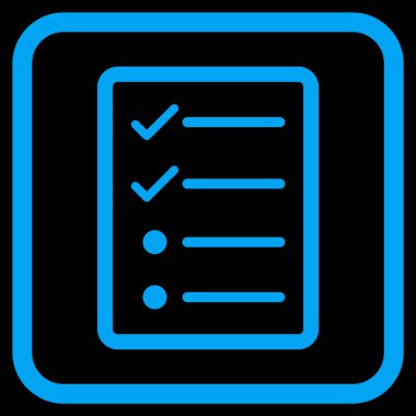 Denetim listesi sayfa vektör simgesi bir çerçeve içinde