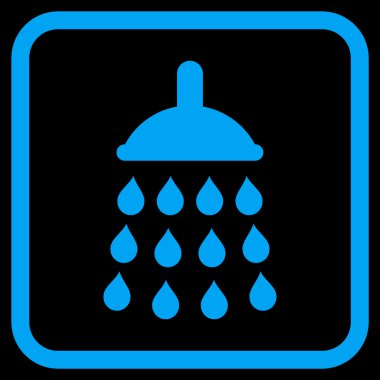 Duş vektör simgesi bir çerçeve içinde