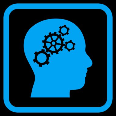 Beyin Gears vektör simgesi bir çerçeve içinde