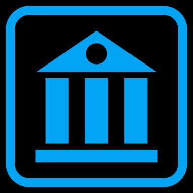 Banka Binası vektör simgesi bir çerçeve içinde