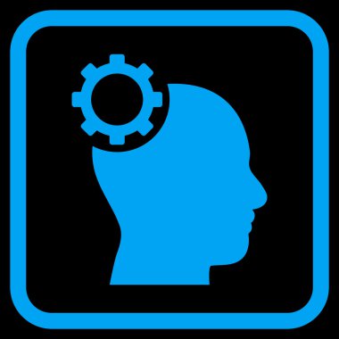 Akıl dişli vektör simgesi bir çerçeve içinde