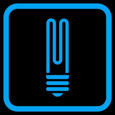 Floresan ampul vektör simgesi bir çerçeve içinde