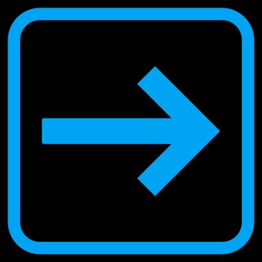 Sağ ok vektör simgesi bir çerçeve içinde