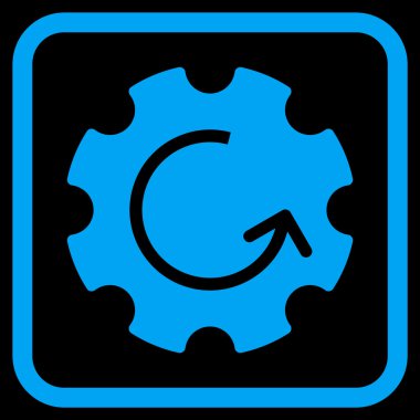 Dişli döndürme vektör simgesi bir çerçeve içinde