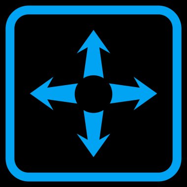 Genişletin okları vektör simgesi bir çerçeve içinde