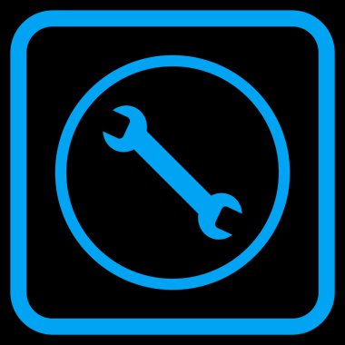 İngiliz anahtarı vektör simgesi bir çerçeve içinde