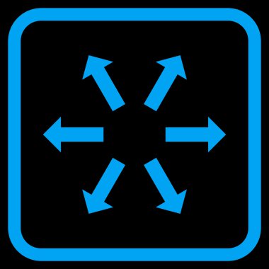 Radyal oklar bir çerçeve içinde simge vektör