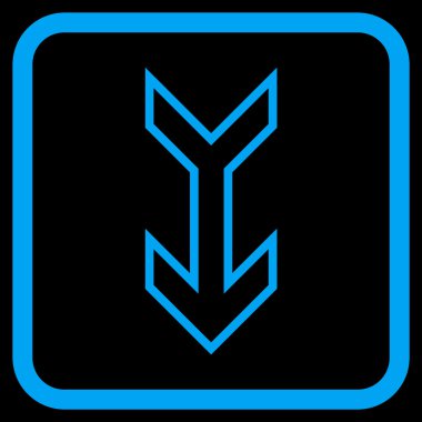 Vektör simgesi bir çerçeve içinde aşağı ok