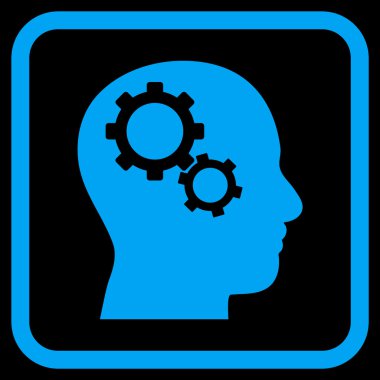 Beyin Gears vektör simgesi bir çerçeve içinde