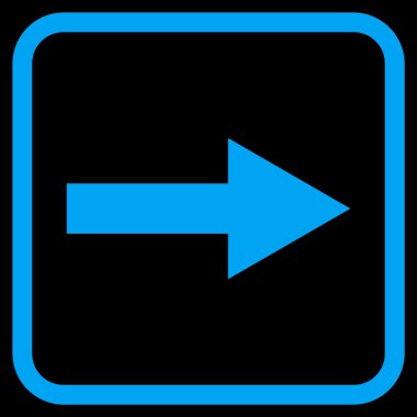 Ok sağ vektör simgesi bir çerçeve içinde