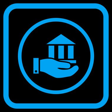 Banka hizmet vektör simgesi bir çerçeve içinde