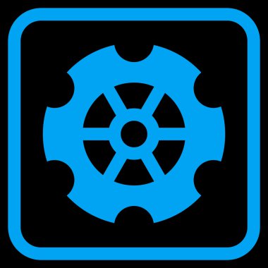 Dişli vektör simgesi bir çerçeve içinde