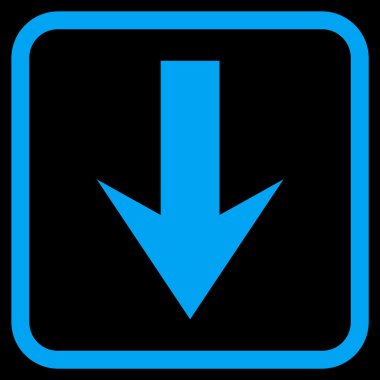 Vektör simgesi bir çerçeve içinde aşağı ok