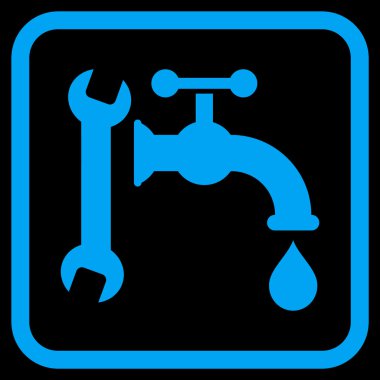 Sıhhi tesisat vektör simgesi bir çerçeve içinde