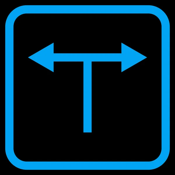 Bifurcatie pijlen links rechts Vector Icon In een Frame — Stockvector