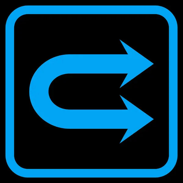 Double Right Arrow Vector Icon In a Frame — Stock Vector