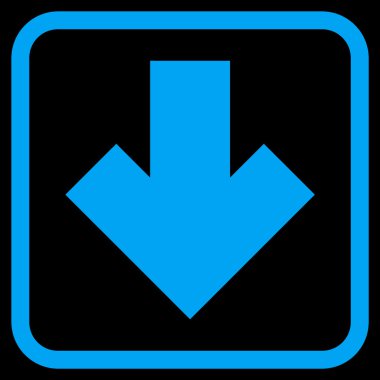 Vektör simgesi bir çerçeve içinde aşağı ok