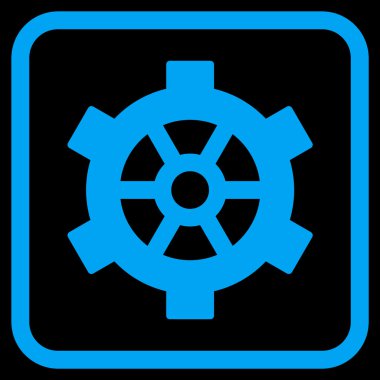 Dişli vektör simgesi bir çerçeve içinde