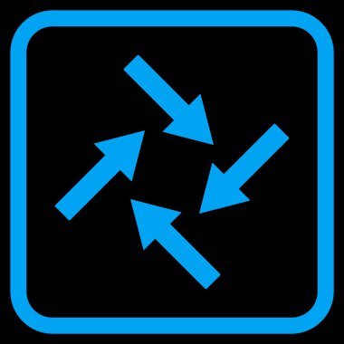 Merkezcil oklar bir çerçeve içinde simge vektör