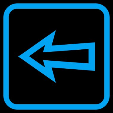 Ok sol vektör simgesi bir çerçeve içinde