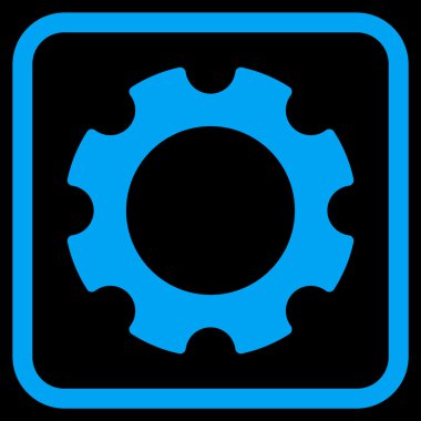 Dişli vektör simgesi bir çerçeve içinde