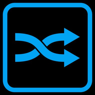 Shuffle okları doğru vektör simgesi bir çerçeve içinde