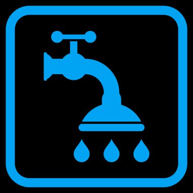 Duş musluk vektör simgesi bir çerçeve içinde