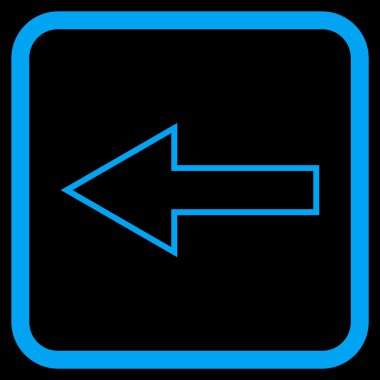 Ok sol vektör simgesi bir çerçeve içinde