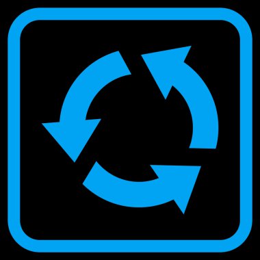 Geri dönüşüm vektör simgesi bir çerçeve içinde