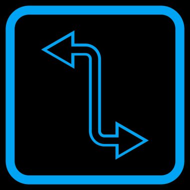 Eğri Exchange ok vektör simgesi bir çerçeve içinde