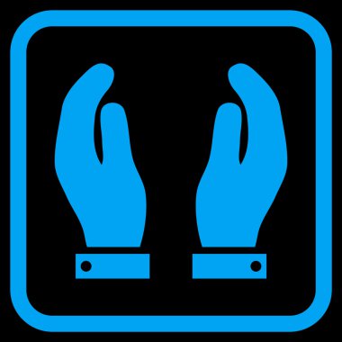 Bakım el vektör simgesi bir çerçeve içinde