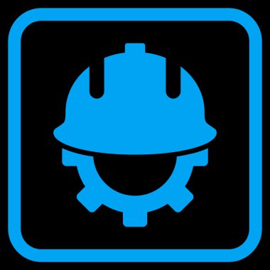 Geliştirme kask vektör simgesi bir çerçeve içinde