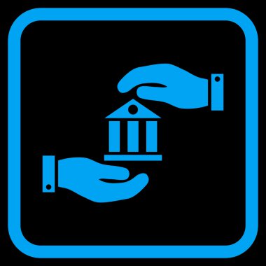 Banka hizmet vektör simgesi bir çerçeve içinde